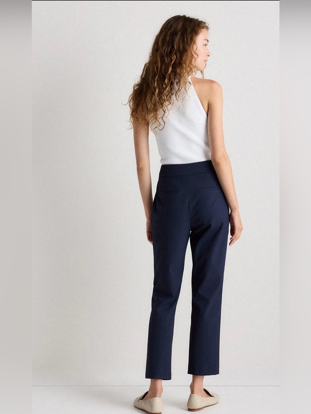 Quince Scuba Slim Ankle Pants navy blue sz 12 - Picture 2 of 10